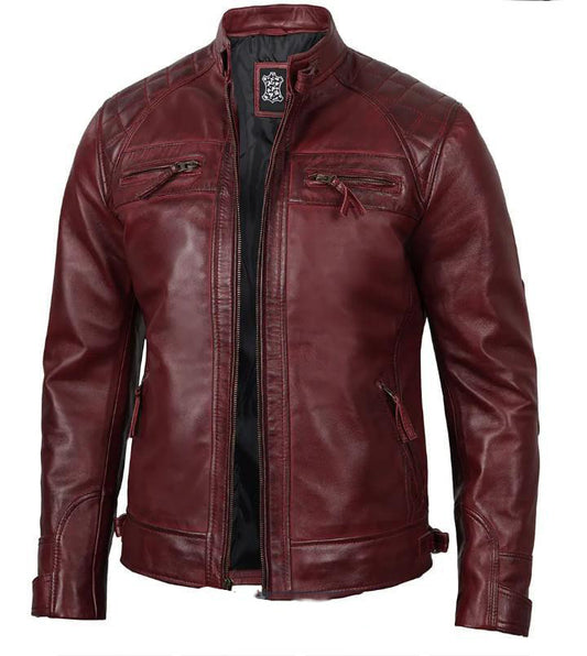 Men's Leather Jacket - Magnificent Burgundy Style