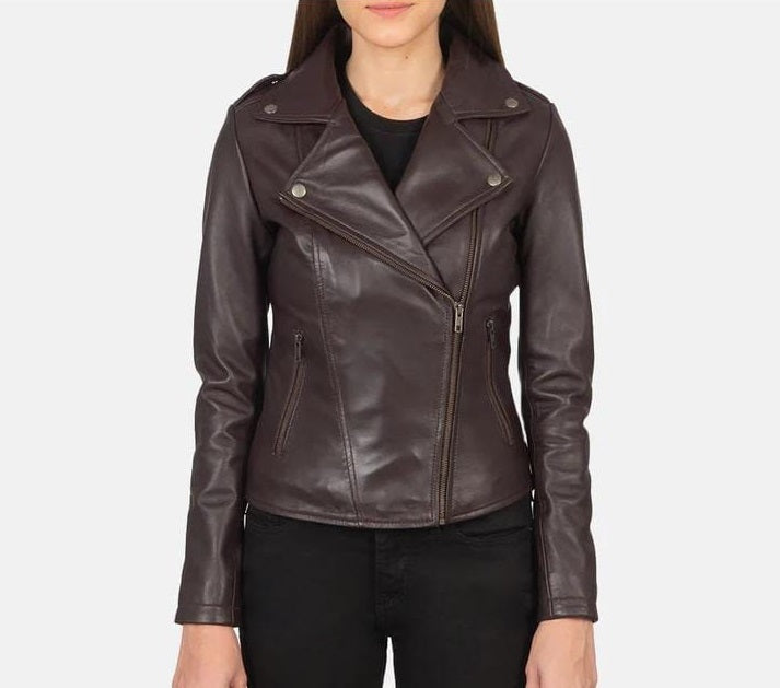 Women's Leather Jacket - Midnight Ember Elite Edition