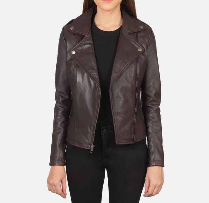 Women's Leather Jacket - Midnight Ember Elite Edition