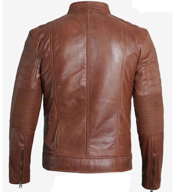 Brown leather jacket for men